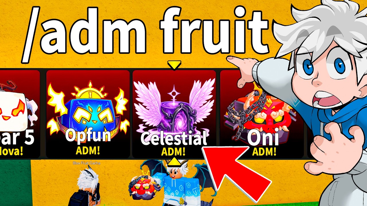 Usei comandos para conseguir TODAS as frutas de ADM no Blox Fruits!