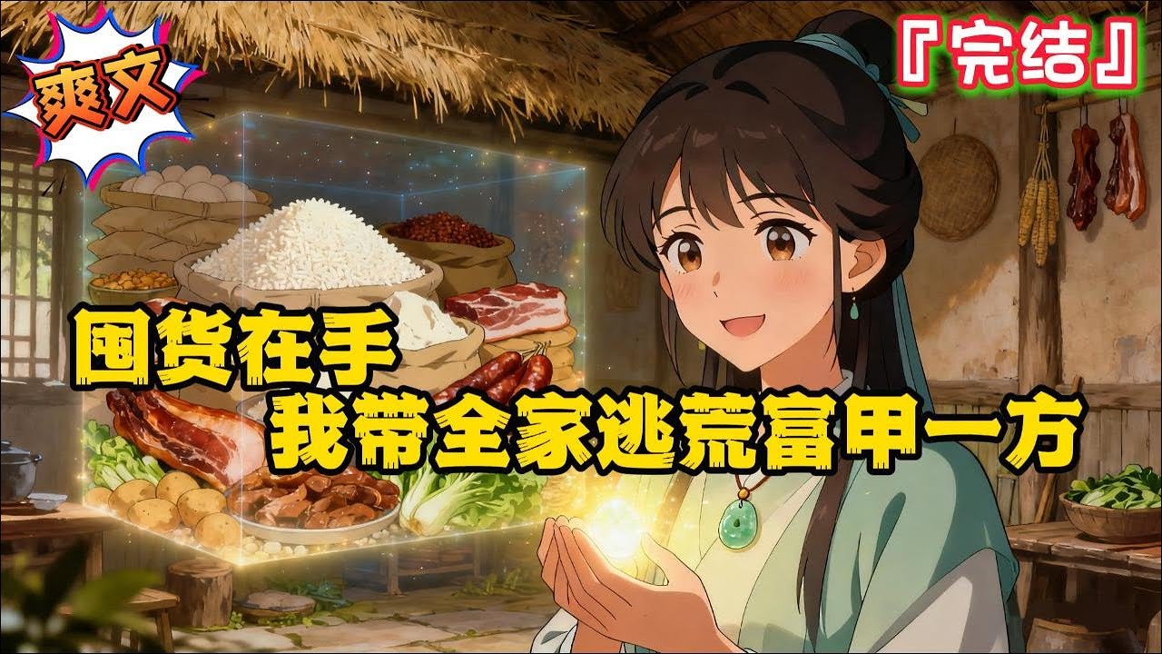 完结《囤货在手，我带全家逃荒富甲一方》苏翠意外得到一块玉坠，频频做梦猝死穿越，玉坠里竟还有一个储物空间。她散尽家财全部用来买物资囤空间里… #逃荒 #种田 #古代言情 #萌宝 #穿越 #空间 #囤货