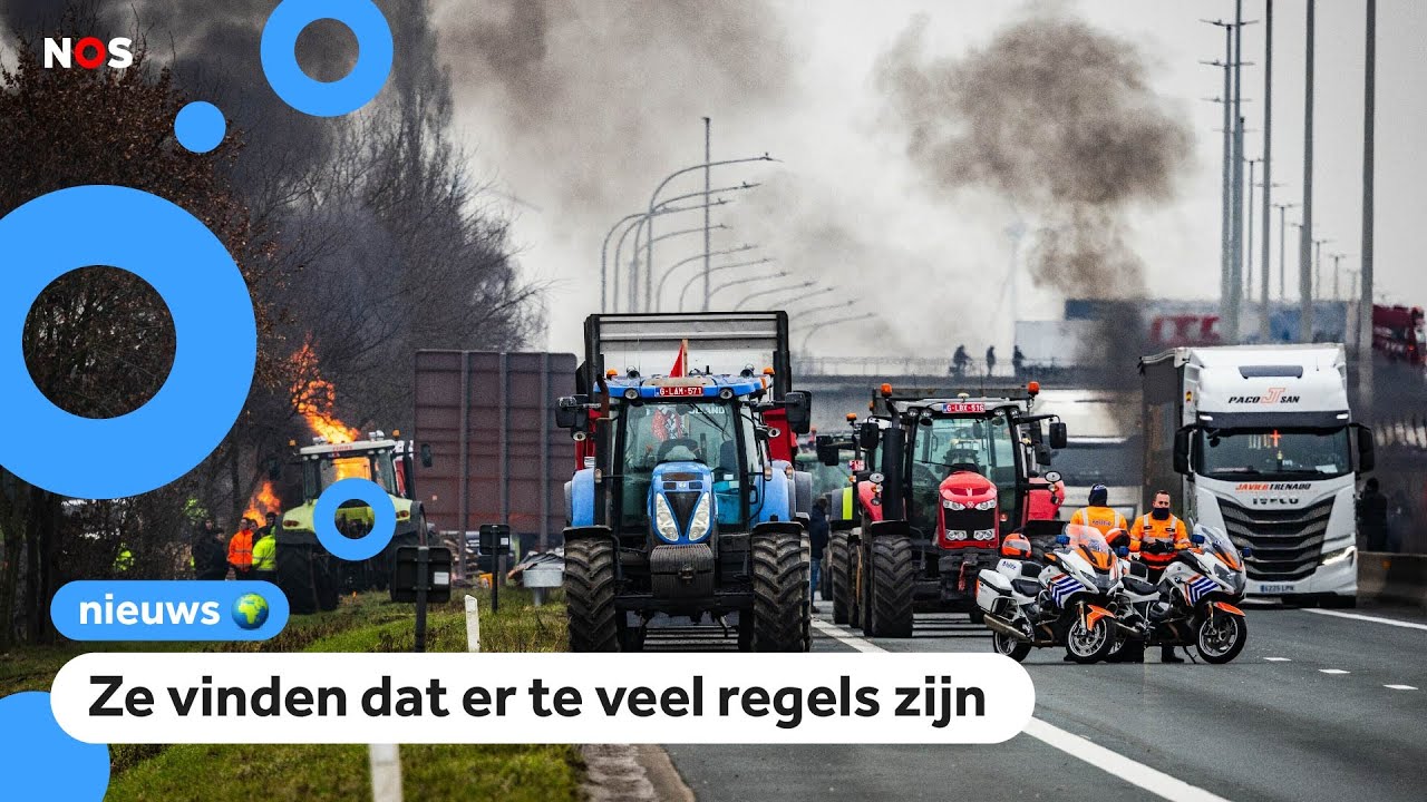 Boeren blokkeren wegen tussen Nederland en België