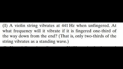 A violin string vibrates at 441  when unfingered. At what frequency will it vibrate if it is finge