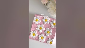 DIY textured canvas art🌸💛 #canvasart #texturedpainting #summercraft #diyhomedecor