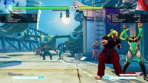 R Mika 235 + 351 corner damage Nadeshiko reset 1 bar (355 + 460 stun)