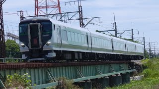 E257系5500番台 OM54編成の草津四万1号が通過@高崎線岡部〜本庄 身馴川橋梁（第二オカポン）2023/6/4