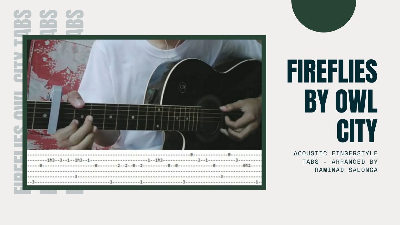 Fireflies Owl City Acoustic Fingerstyle Tabs Tutorial (free tabs