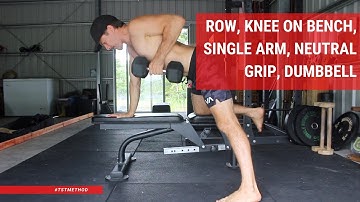 Row, Knee on Bench, Single Arm, Neutral Grip, Dumbbell