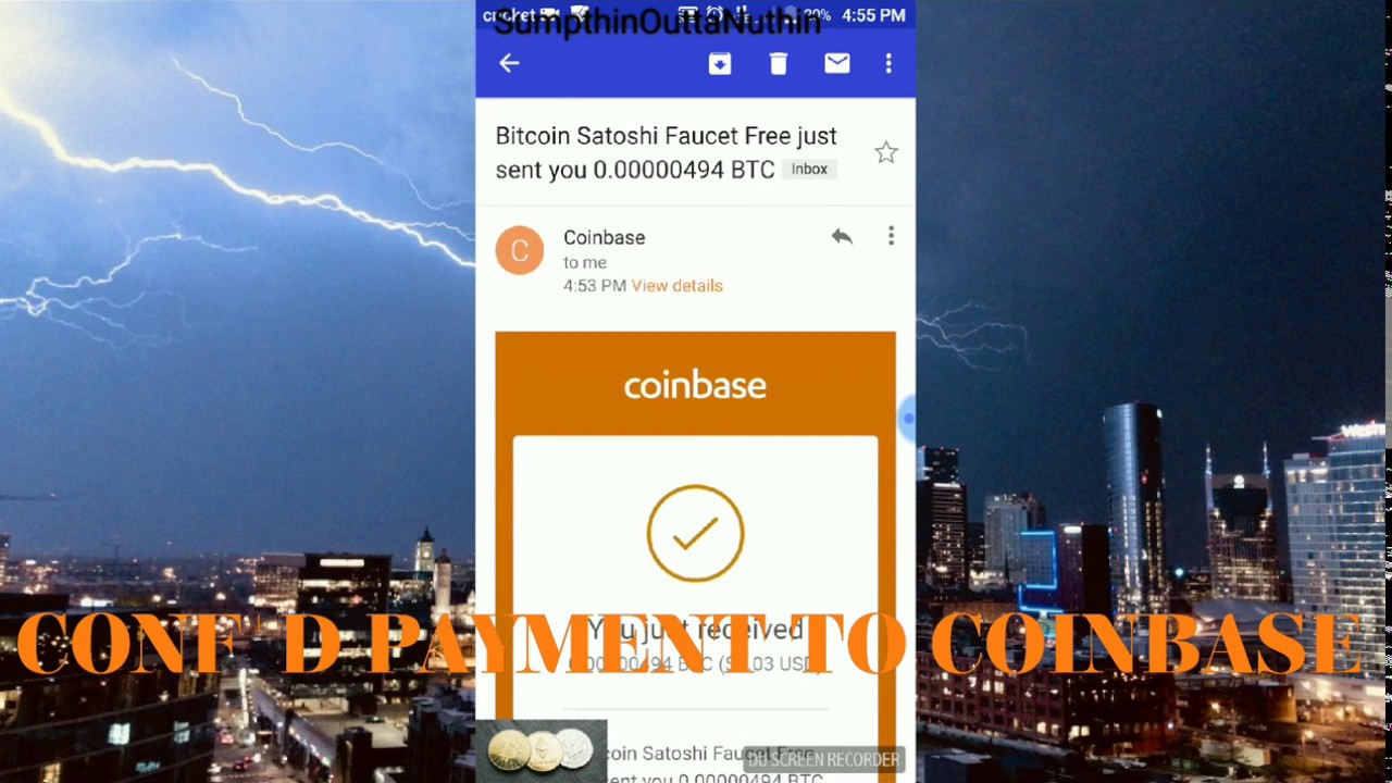 Freebitcoin Satoshi Faucet Confirmed Coinbase Payment - 