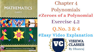Class 9 | Chapter 4 | Polynomials | Exercise - 4.2 Question 3 and 4 Solution | CG Board