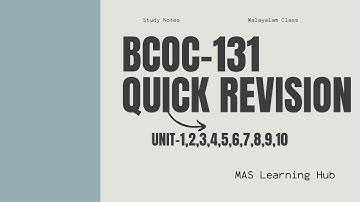 BCOC-131|UNIT-1,2,3,4,5,6,7,8,9,10|IGNOU