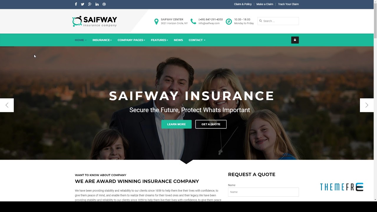 saifway responsive insurance agency joomla template constant