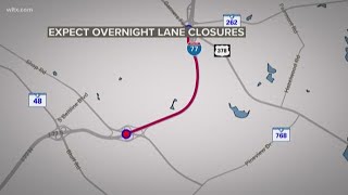 I-77 Lane closures start tonight
