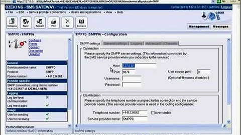 Configuring SMPP connection in SMS Gateway