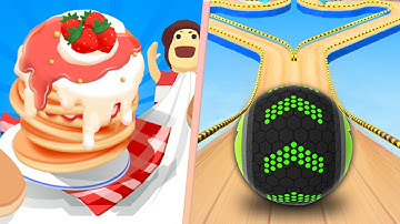 Pancake Run Vs Going Balls in Max Level iOS,Android Gameplay Walkthrough New Trailers Update LCJ5RM