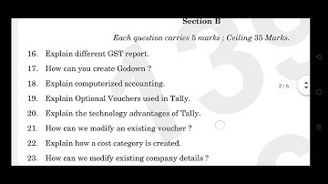 6th sem bcom computerised accounting with tally 2023 year question paper calicut university