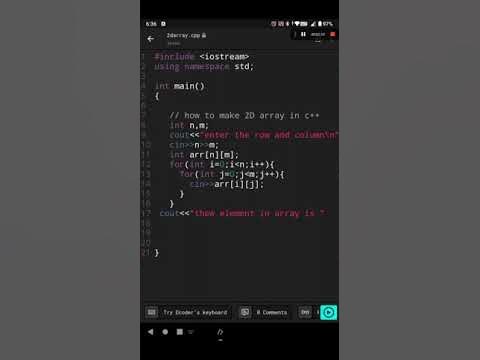 how to create 2D array || matrix || c++ || programming - YouTube