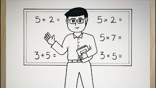 Cara menggambar pak guru