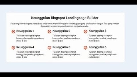 #19 Cara Edit Kode Fitur Keunggulan Landing Page Website Blogspot | Tutorial Blogger