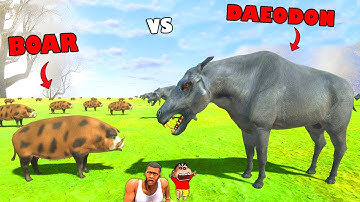 Upgrading NOOB BOAR into HACKER DAEODON in Animal Revolt Battle Simulator | AMAAN-T GAMING