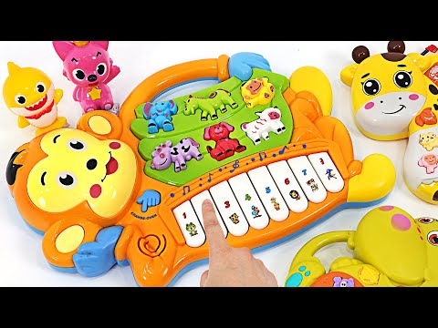 Dancing and singing on the cool <strong>monkey</strong> piano keys with <strong>Baby</strong> Shark and Pinkfong | PinkyPopTOY