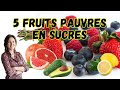 5 fruits pauvres en sucres