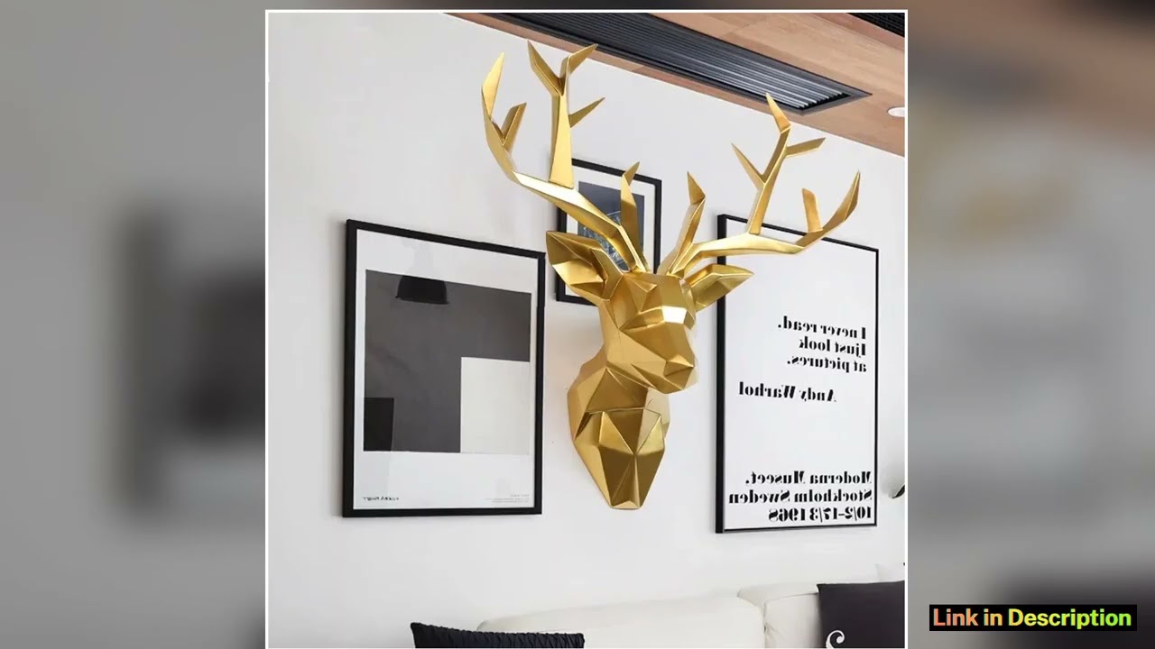Large 3D Deer Head Statue Sculpture Decor Home Wall Decoration Accessories Animal Figurine Wedding