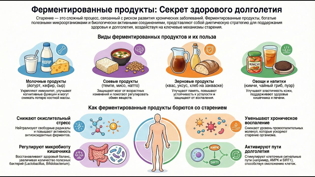 Роль ферментированных продуктов в поддержании здорового долголетия
