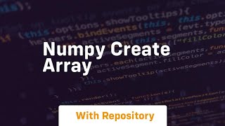 numpy create array