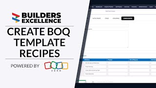 Creating BOQ Template Recipes