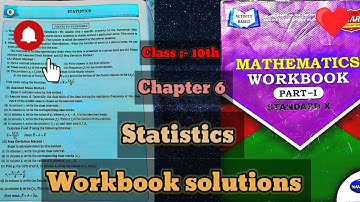 Class 10th Workbook Solutions Chapter 6 Statistics Part 1 Answers #workbooksolutions #maths