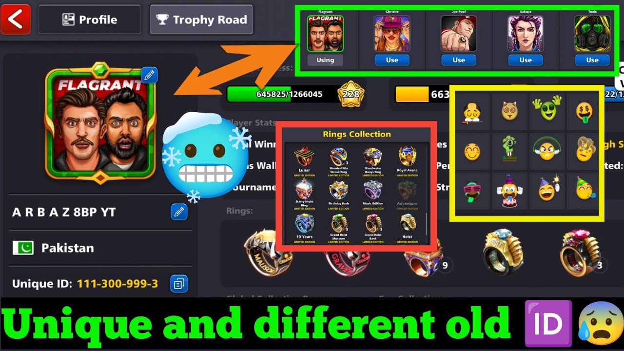Unique account🥶 more 🆔  8ball pool.,
