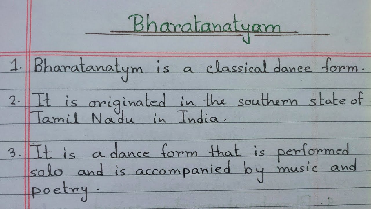 essay on bharatanatyam in hindi language