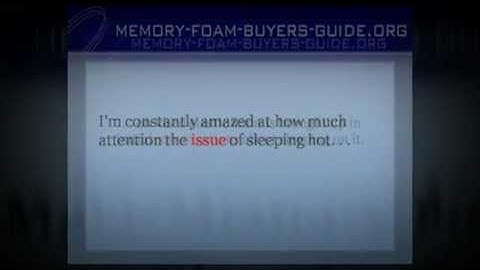 Make Memory Foam Sleep Cool