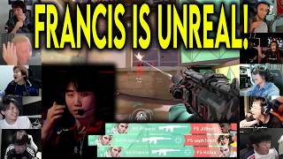 Valorant Streamers React To NS Francis UNREAL ACE Against FS In VCT screenshot 5