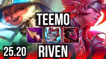 TEEMO vs RIVEN (TOP) | EUW Master | 25.20