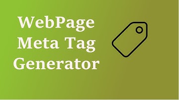 Meta Tag Generator for easy SEO optimization