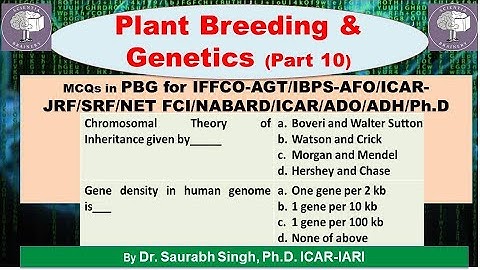 Plant Breeding and Genetics-MCQs (Part-10) for ICAR-NET/AFO/ICAR-JRF/SRF/IBPS-AFO/NABARD/HDO