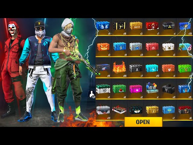 OPEN THE BEST 😱 2000 BOXES AND 50 PACKAGES 📦 OLD PASS BOXES 👊 FREE FIRE  