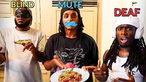 BLIND DEAF AND MUTE COOKING CHALLENGE!!