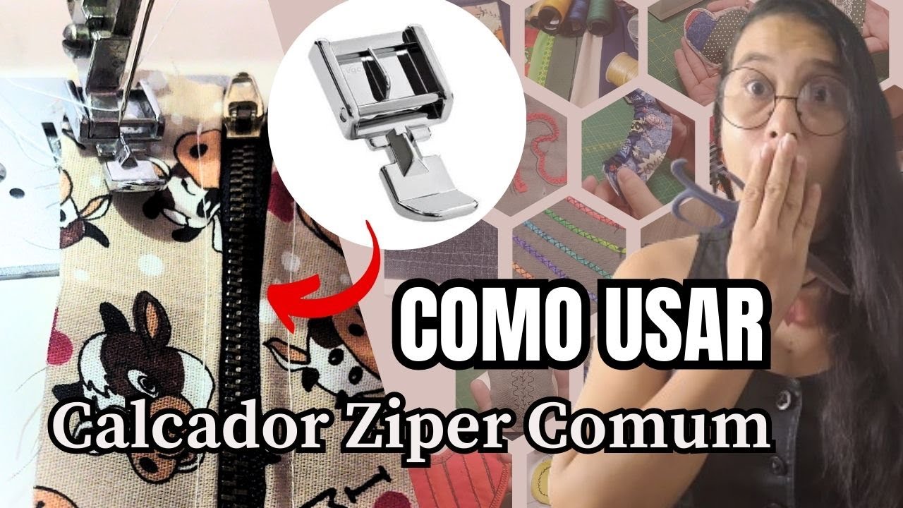 Truques Para Usar Calcador de Ziper na Maquina Doméstica | Iniciante na Costura