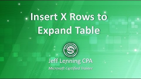 Insert X Rows to Expand Table