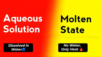 Aqueous Solution vs Molten State | Simple Explanation | By SN sir