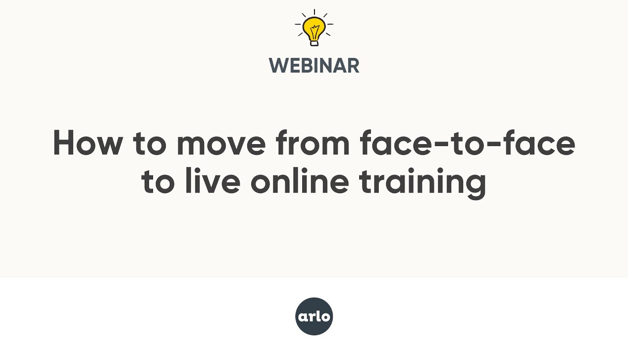 Webinar: Moving from face-to-face training to live online - APAC - YouTube