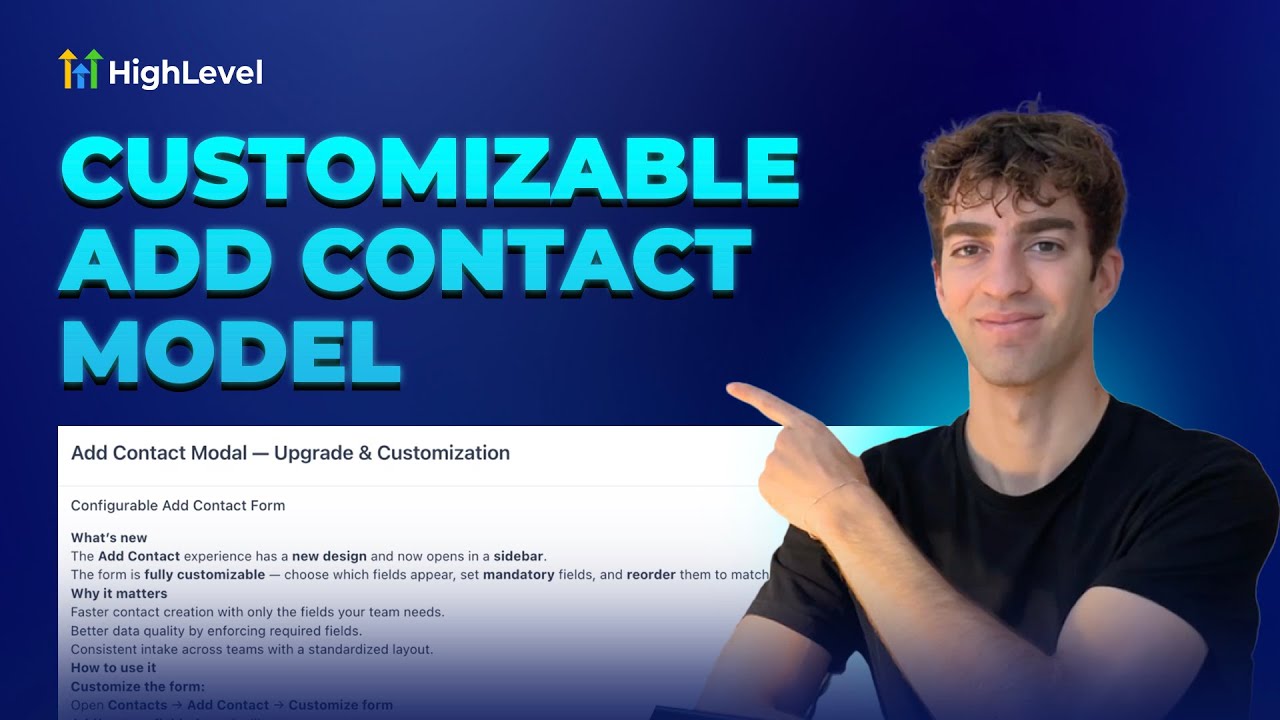How To Customize the Add Contact Modal in HighLevel