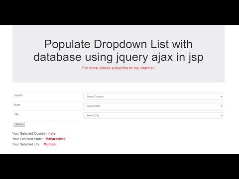 How to Populate Dropdown List with database using ajax jquery in jsp