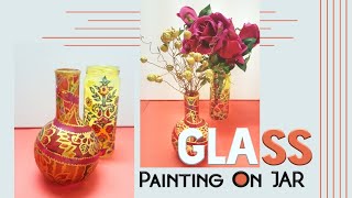 Glass painting on jar | diy vase ...