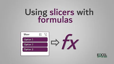 Using slicers with formulas in Excel | Allow users to select parameters | Excel Off The Grid