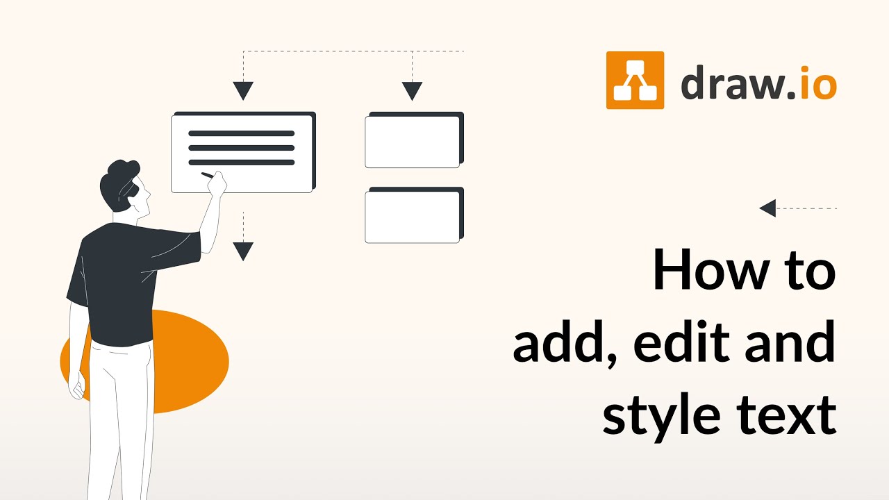 ⁣How to add, edit and style labels and text in draw.io diagrams