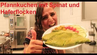 Pfannkuchen mit Spinat und Haferflocken