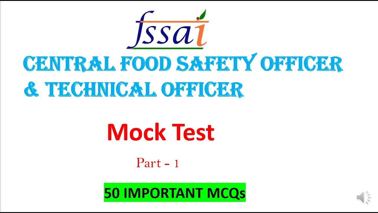 FSSAI MOCK Test : CFSO & TO | TN MRB FSO , STATE FSO EXAM  | MOCK TEST | PART - 1