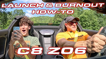 How to use launch and burnout mode in the Chevrolet Corvette C8 Z06
