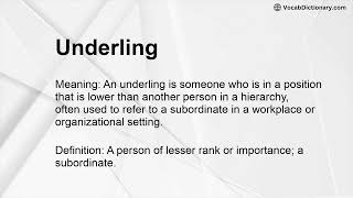Underling Meaning